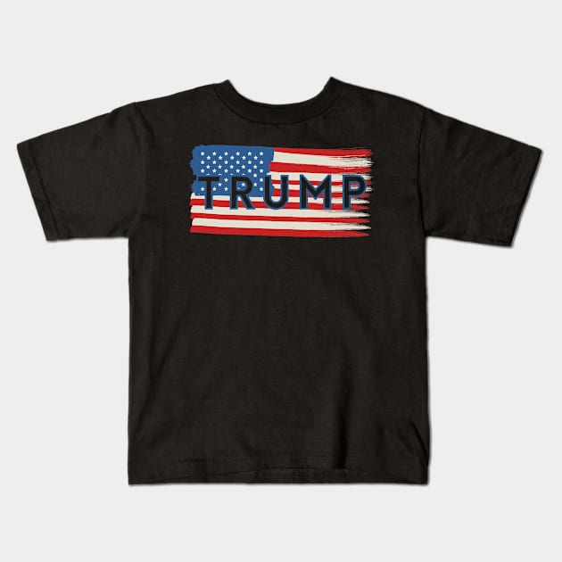 Trump Usa America Flag Kids T-Shirt by OrigamiOasis